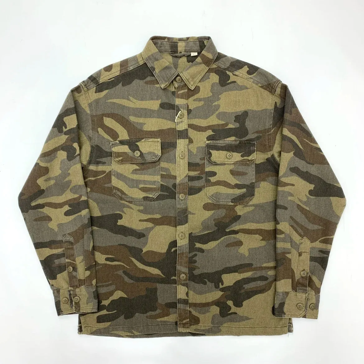 Aidase Retro Heavyweight Camouflage Cotton Men's Shirts Washed Blouses American Amekaji Vintage Casual Cargo Workwear Clothing Tops