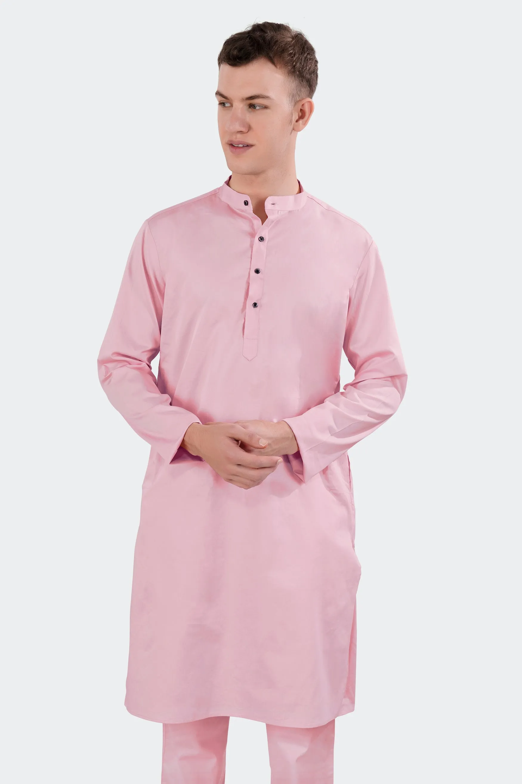 Azalea Pink Subtle Sheen Super Soft Premium Cotton Kurta