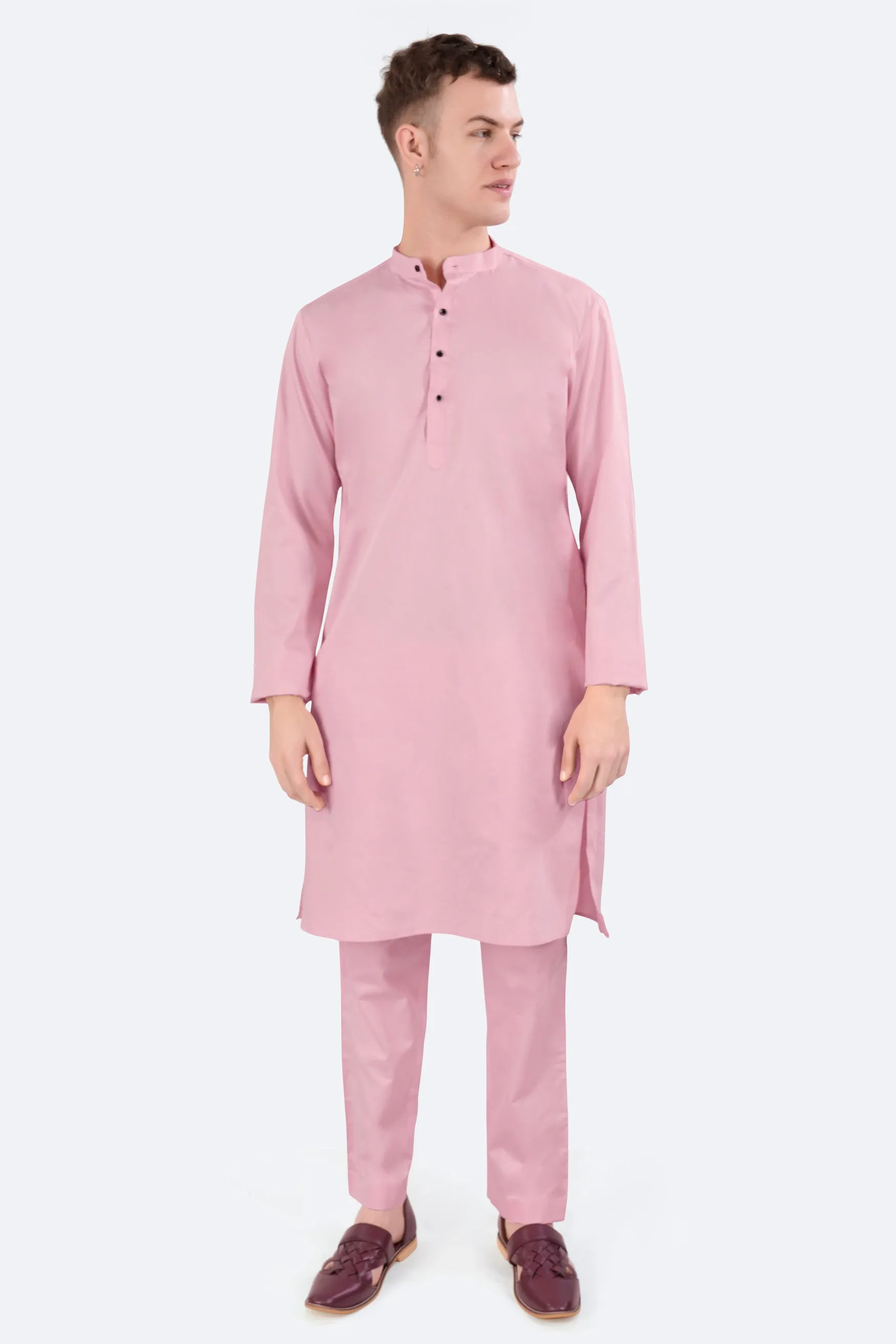 Azalea Pink Subtle Sheen Super Soft Premium Cotton Kurta