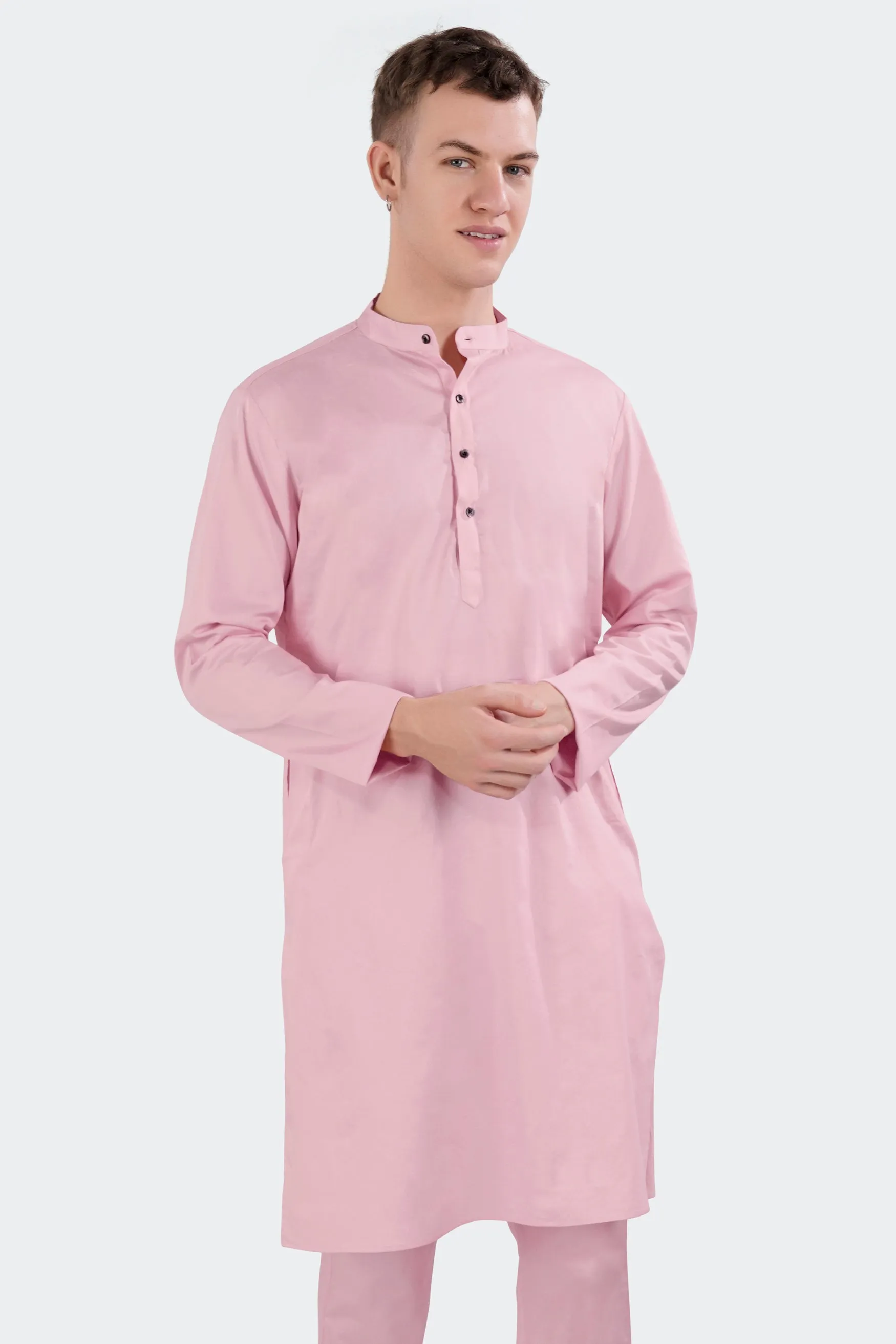 Azalea Pink Subtle Sheen Super Soft Premium Cotton Kurta