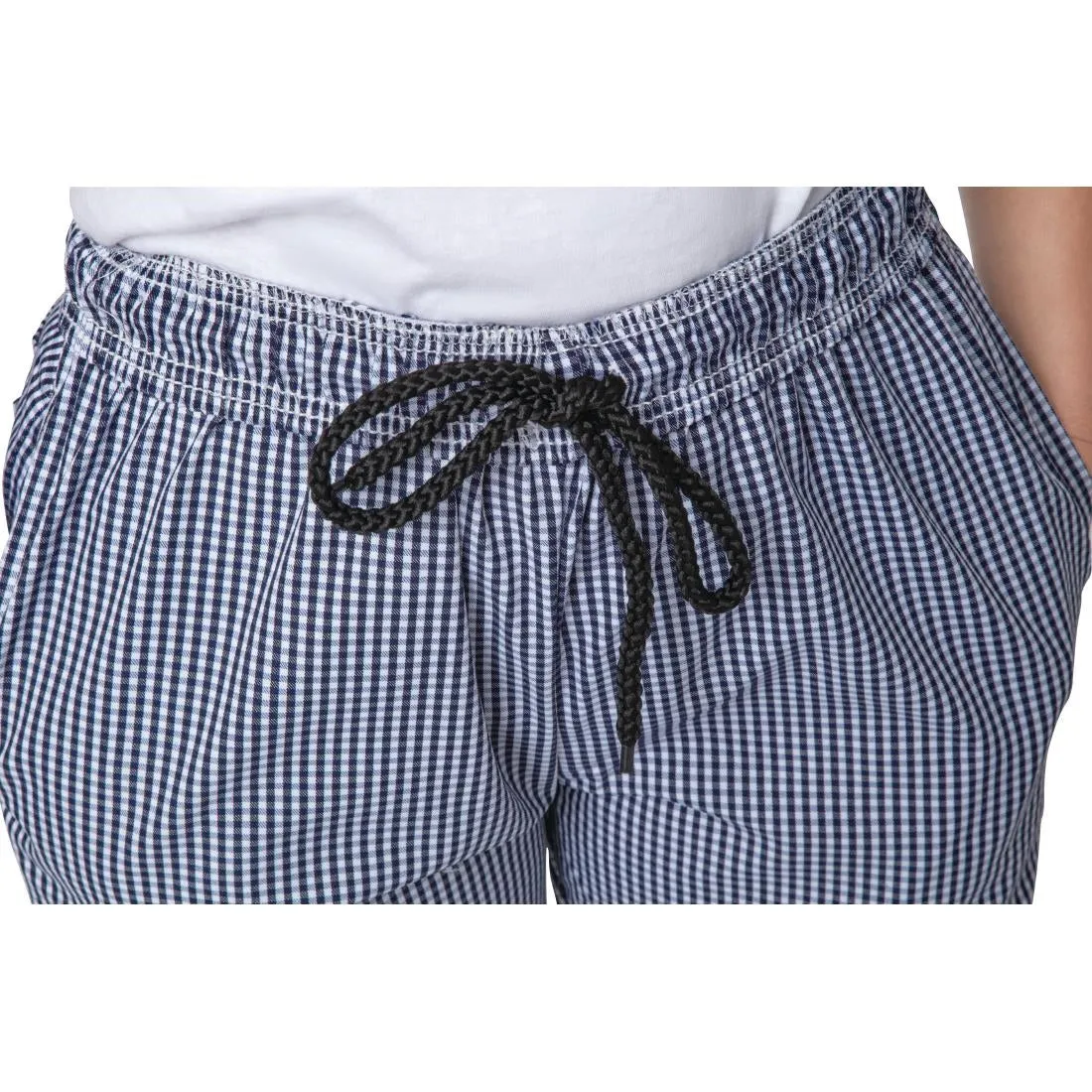 B311-L Whites Unisex Vegas Chefs Trousers Small Blue and White Check L