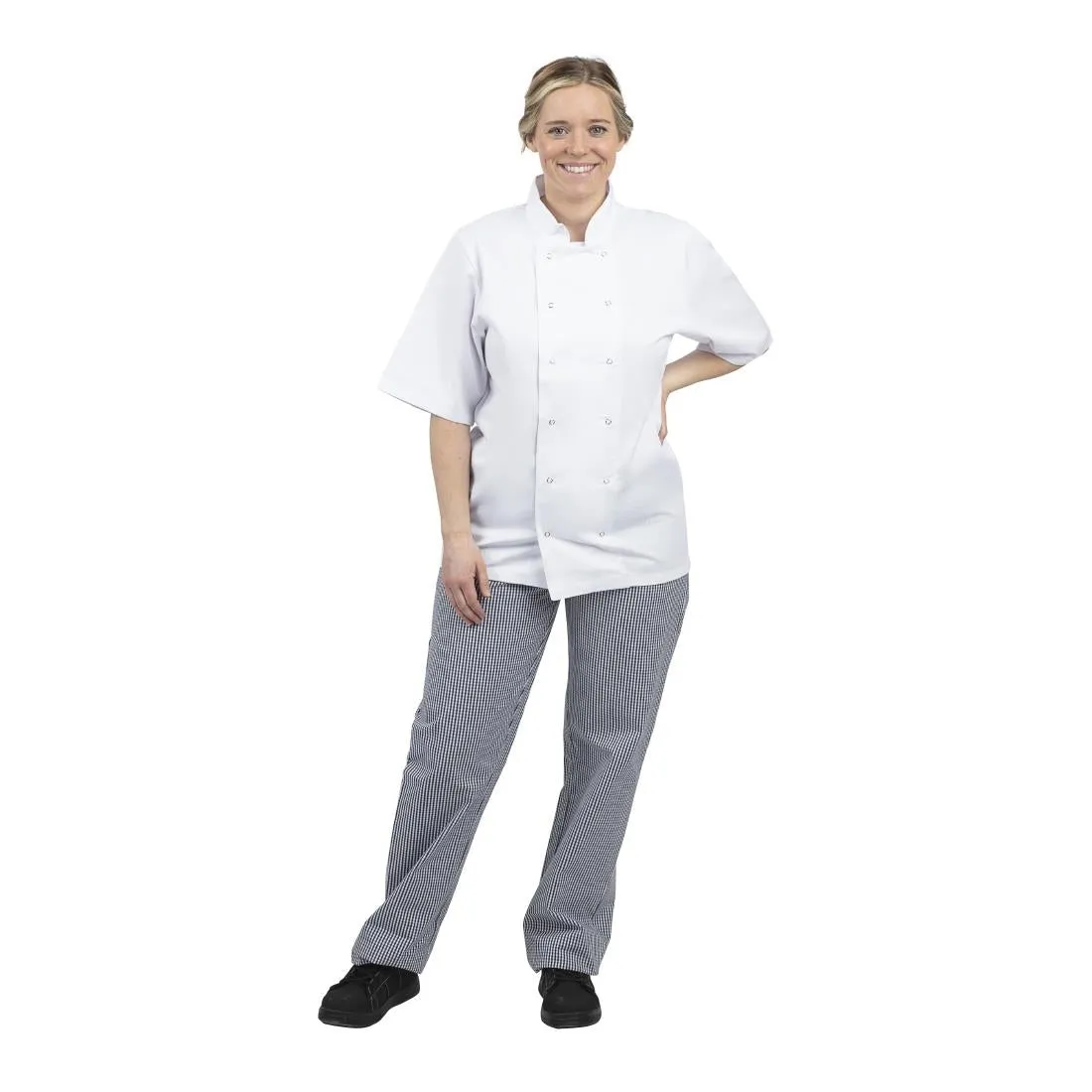 B311-XL Whites Unisex Vegas Chefs Trousers Small Blue and White Check XL