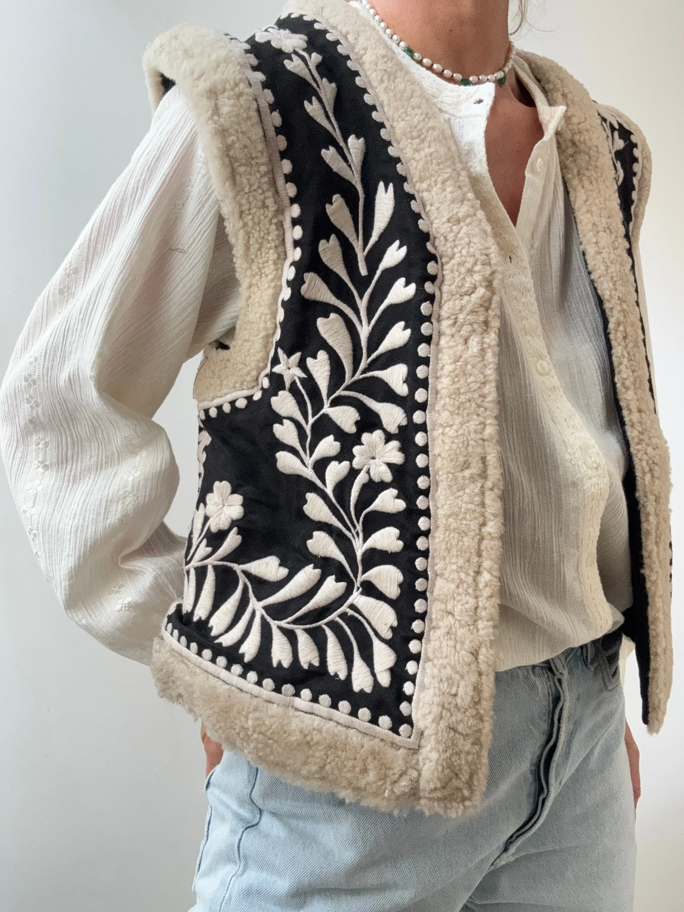 Black & Cream Gilet