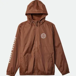 BRIXTON CLAXTON CREST LINED HOOD JACKET BISON