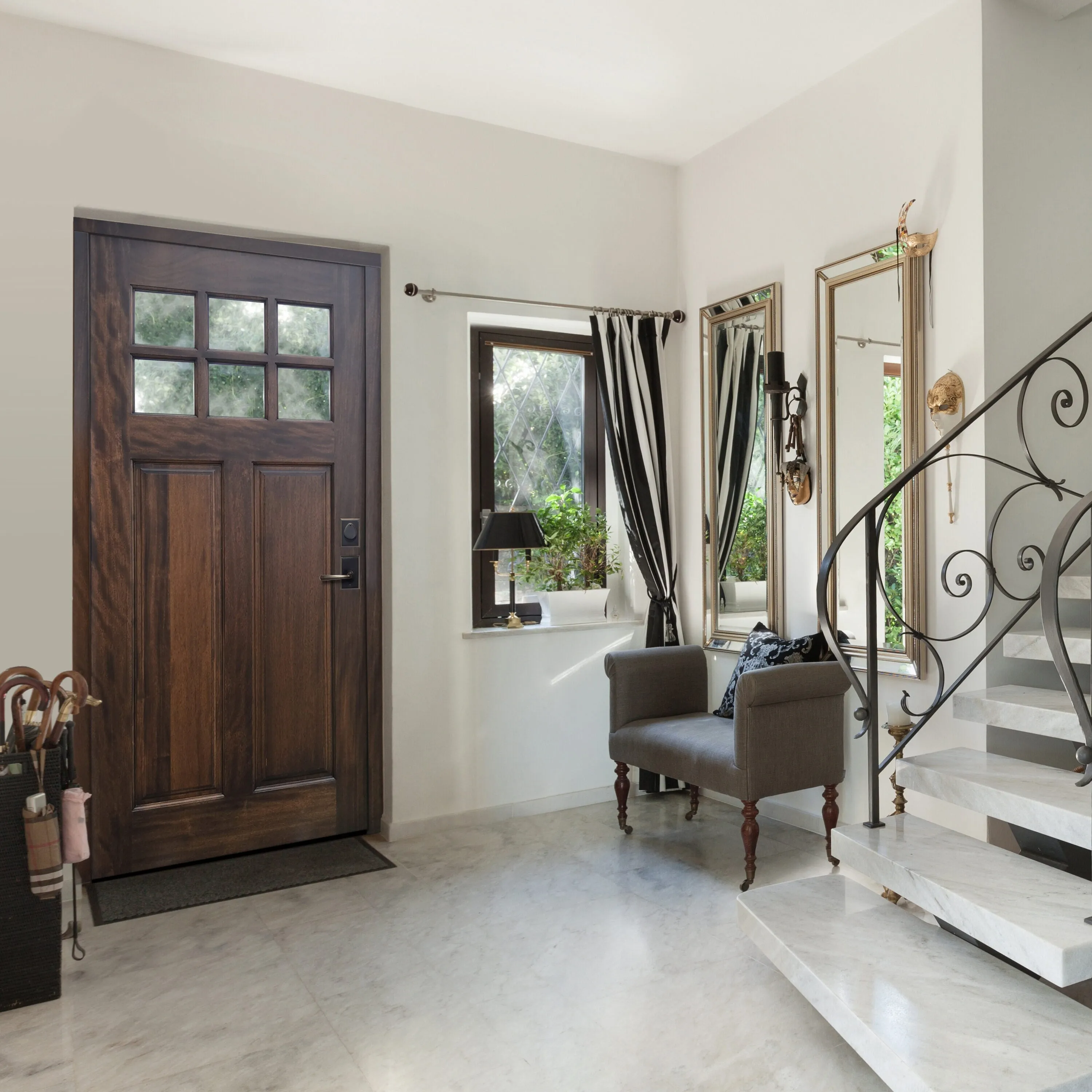 Creative Entryways Unfinished Wood Craftsman Front Door with Clear Glass