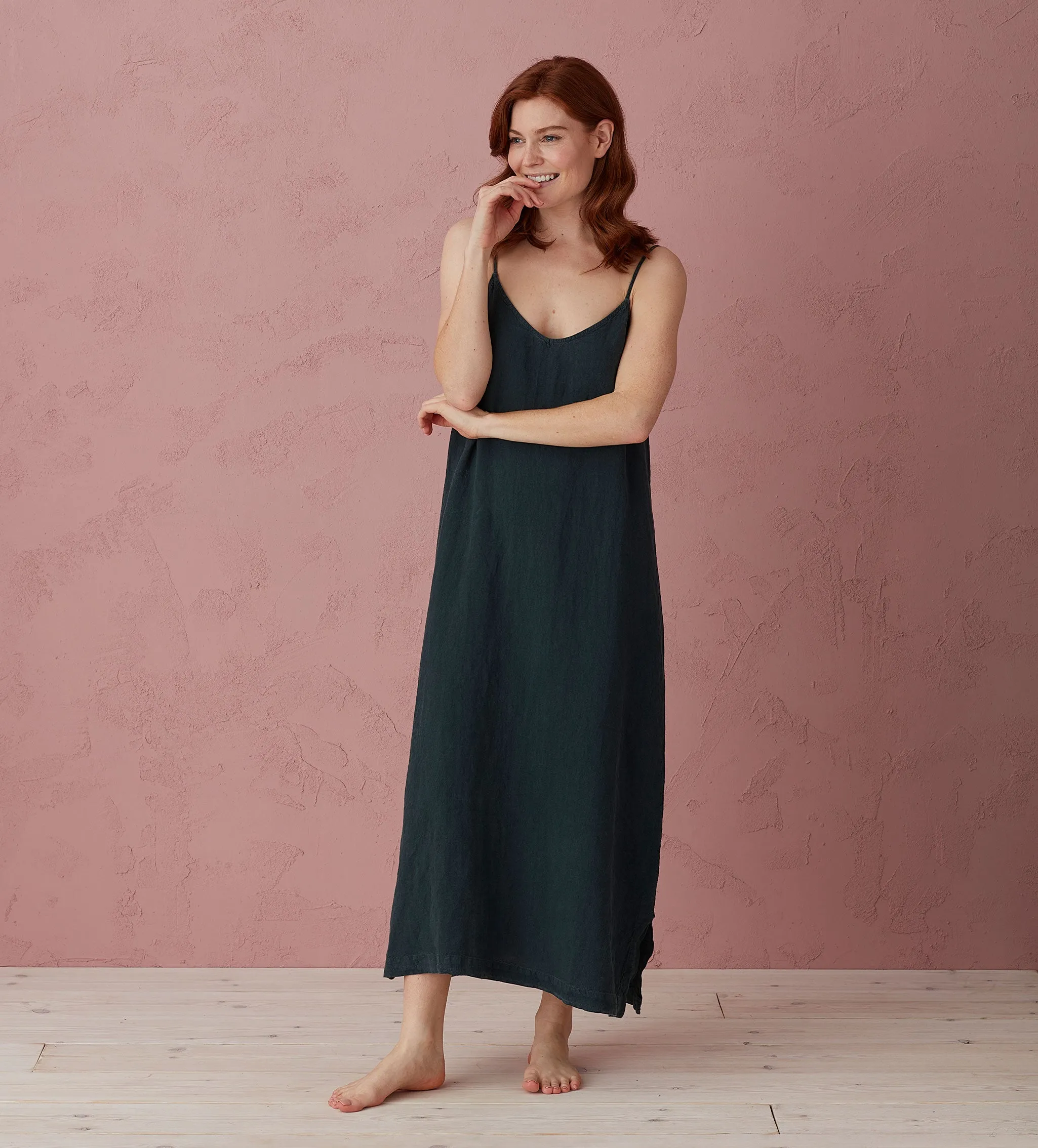 Darkest Spruce 100% Linen Nightwear