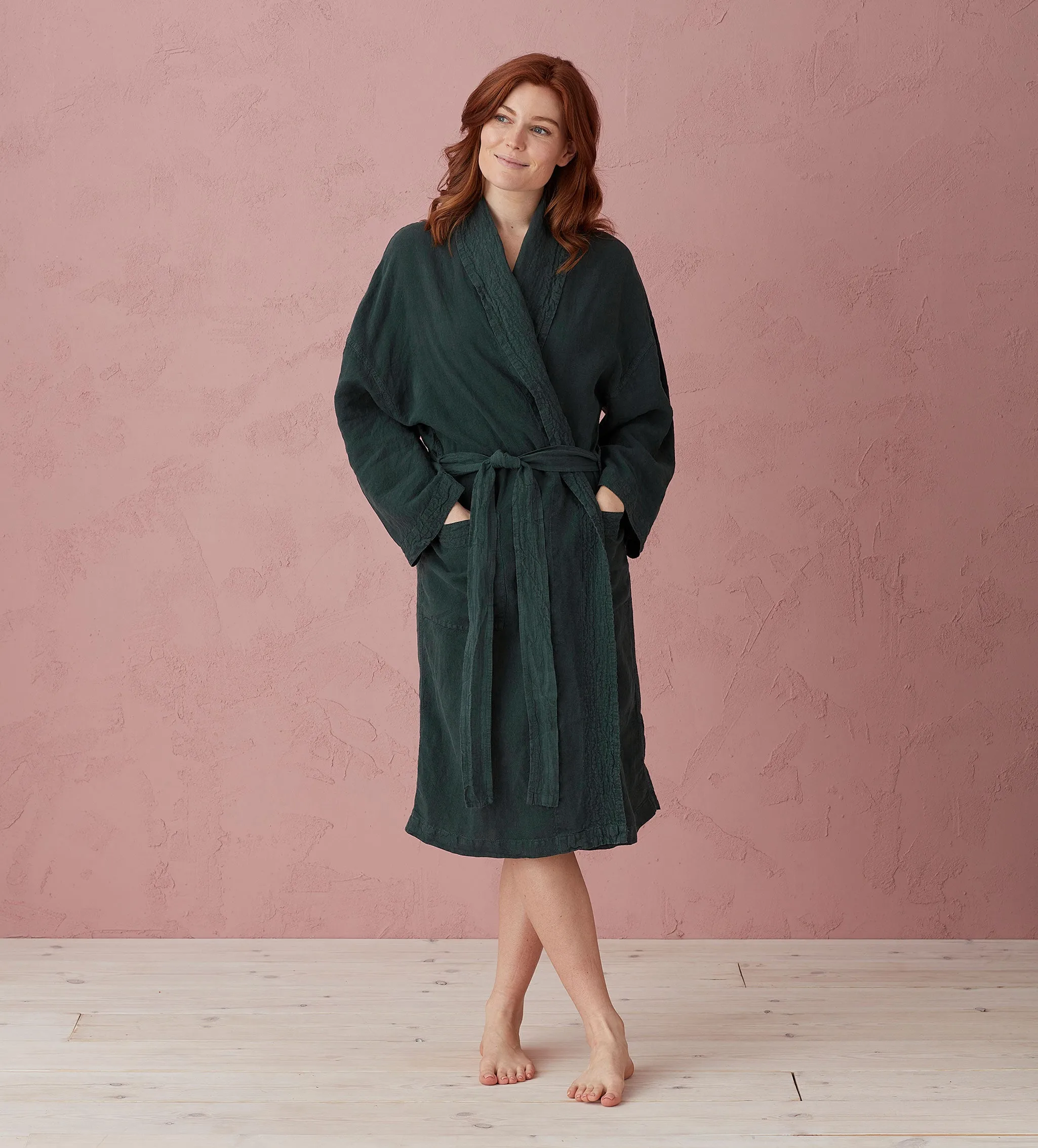 Darkest Spruce 100% Linen Nightwear