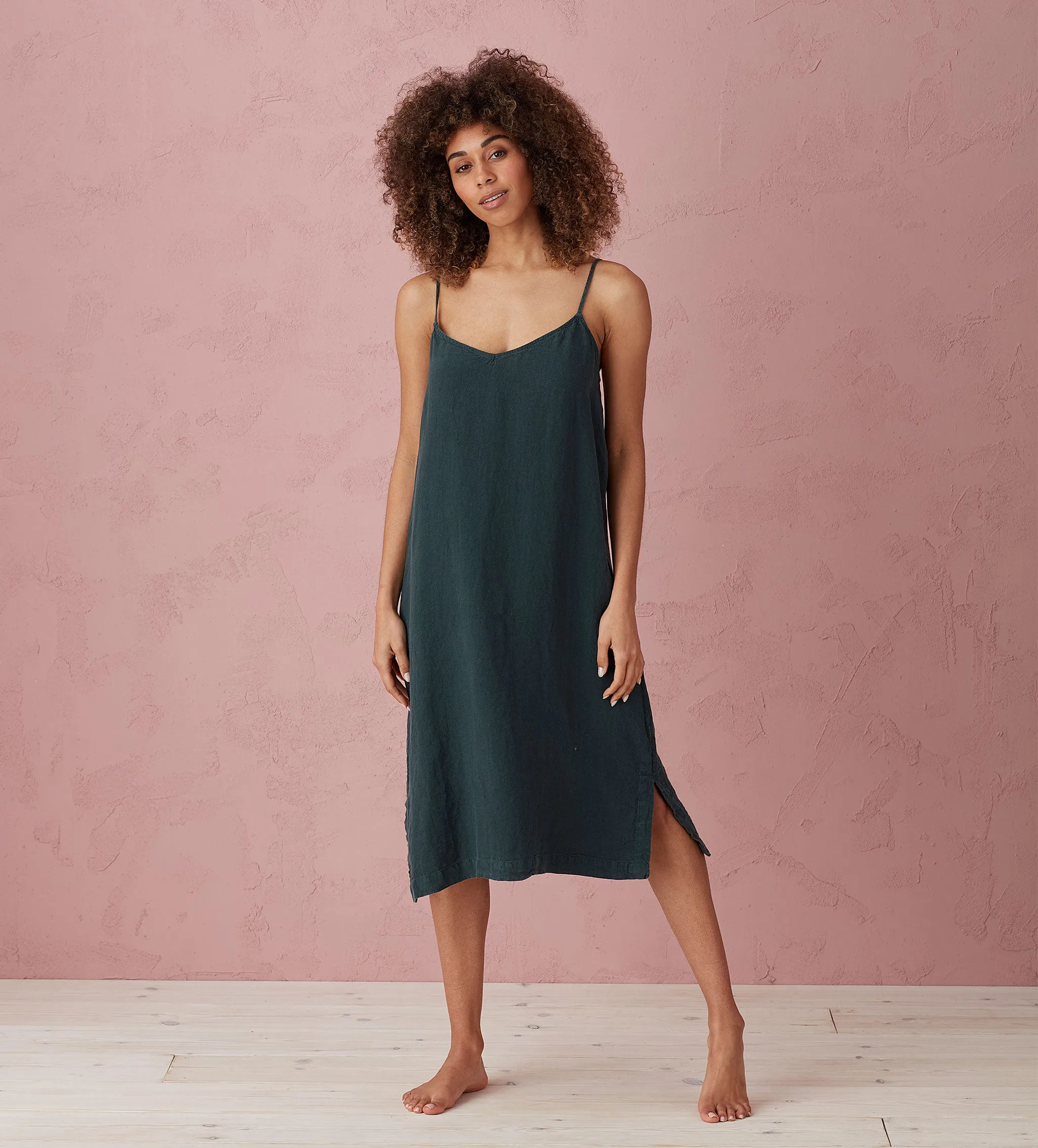 Darkest Spruce 100% Linen Nightwear