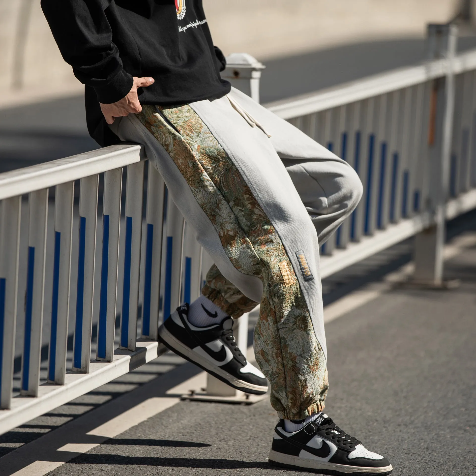Embroidery Cotton Pants - Florar Jacquard Pattern / Unisex Fit