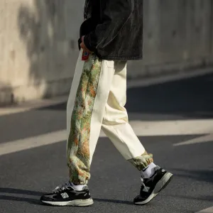 Embroidery Cotton Pants - Florar Jacquard Pattern / Unisex Fit