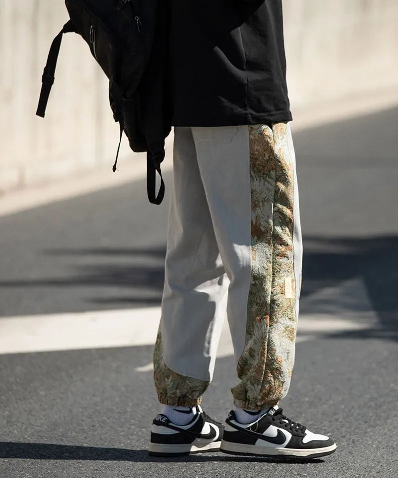 Embroidery Cotton Pants - Florar Jacquard Pattern / Unisex Fit