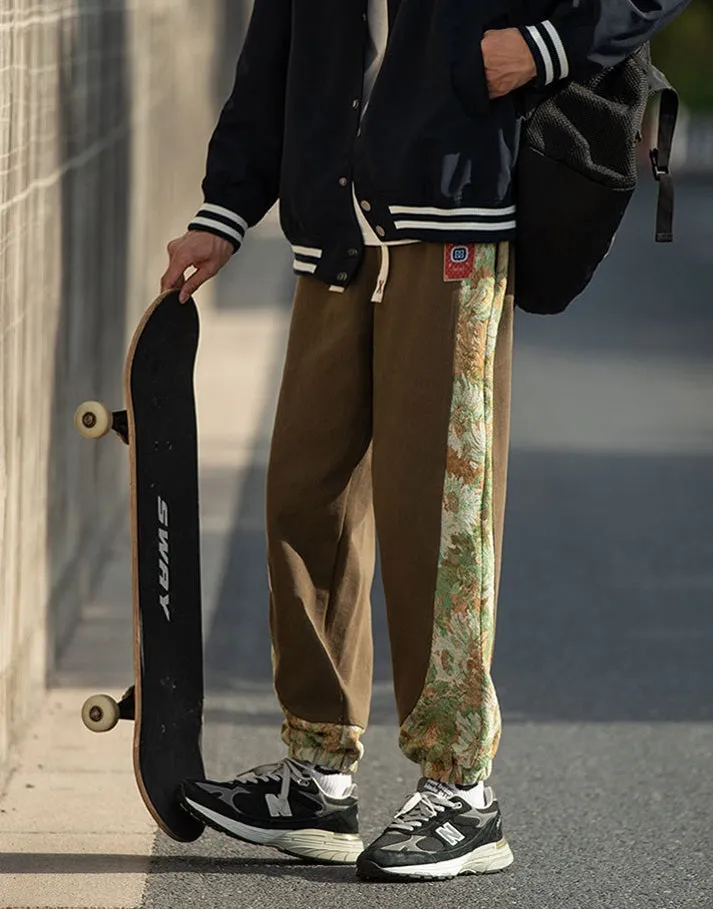 Embroidery Cotton Pants - Florar Jacquard Pattern / Unisex Fit
