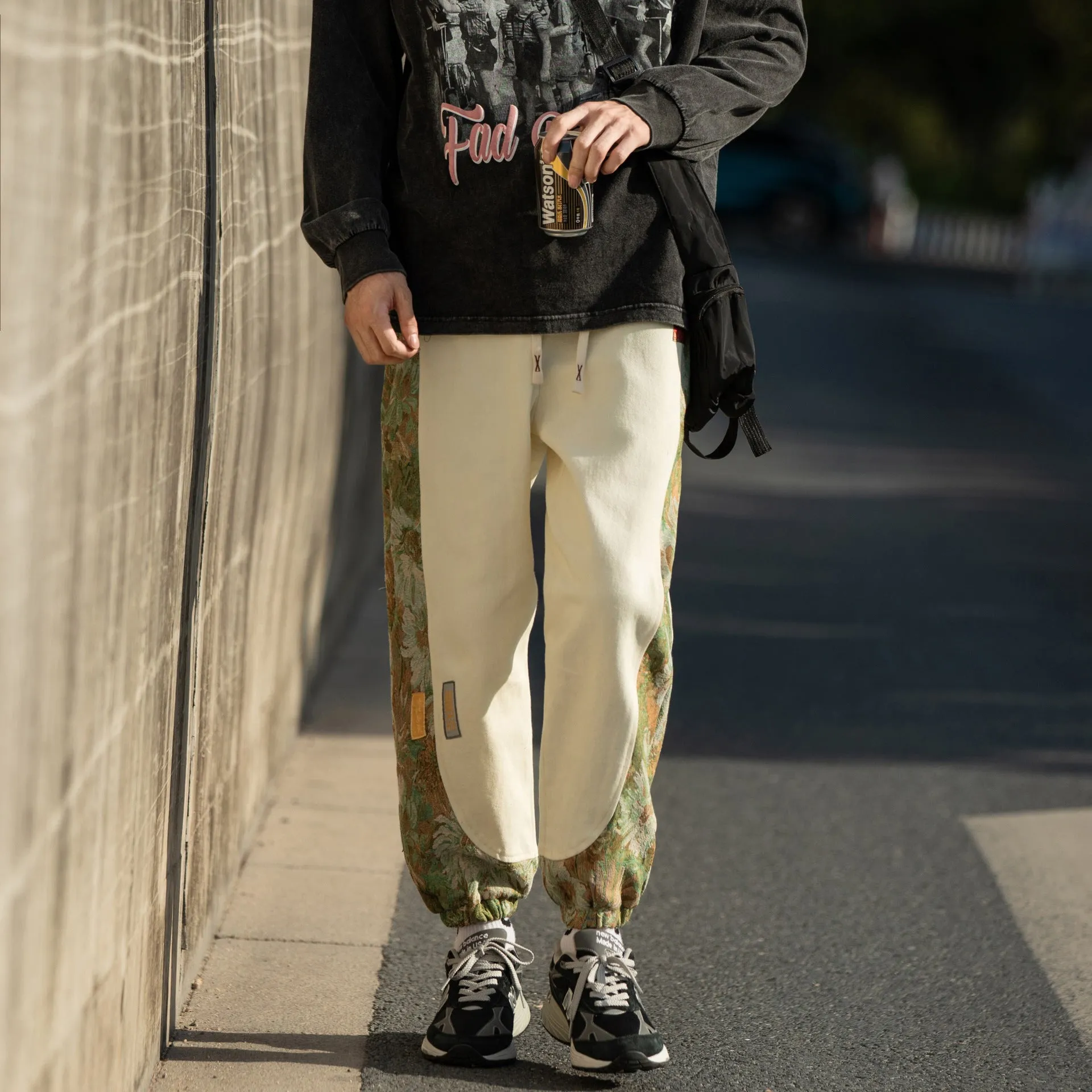 Embroidery Cotton Pants - Florar Jacquard Pattern / Unisex Fit