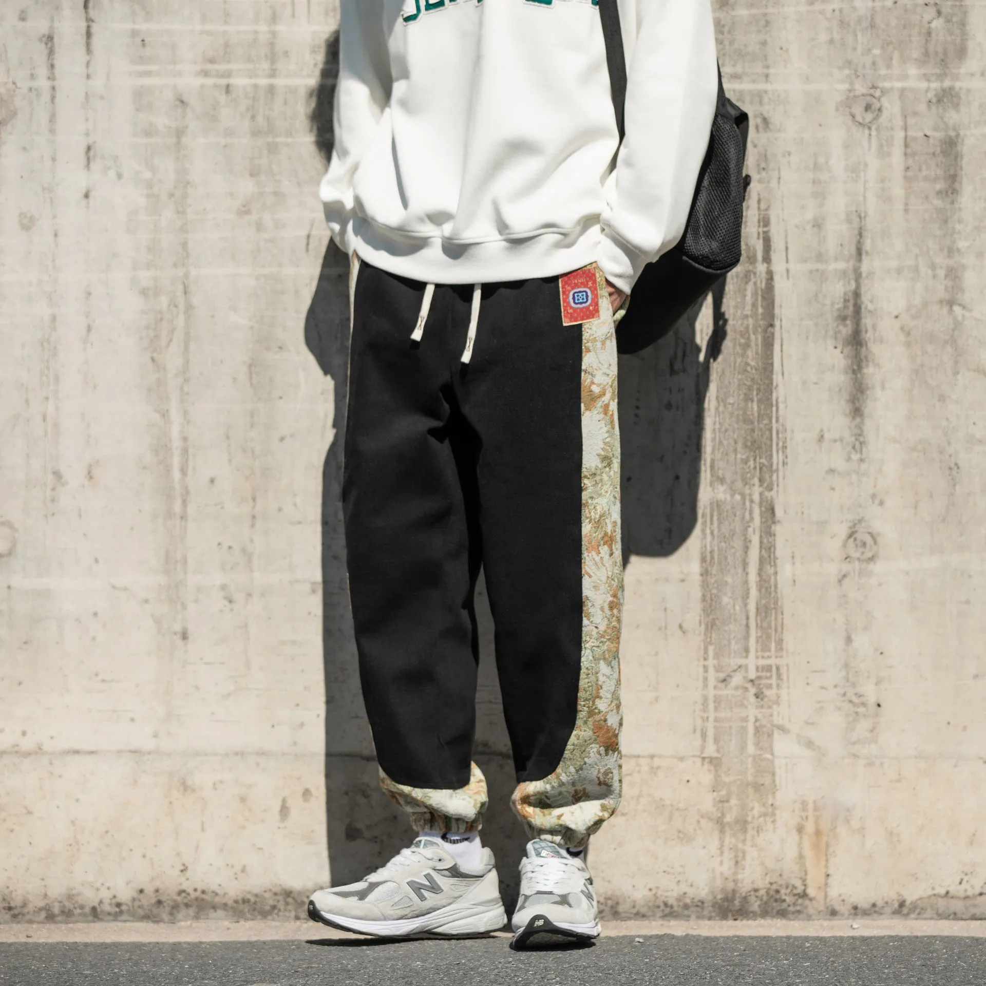 Embroidery Cotton Pants - Florar Jacquard Pattern / Unisex Fit