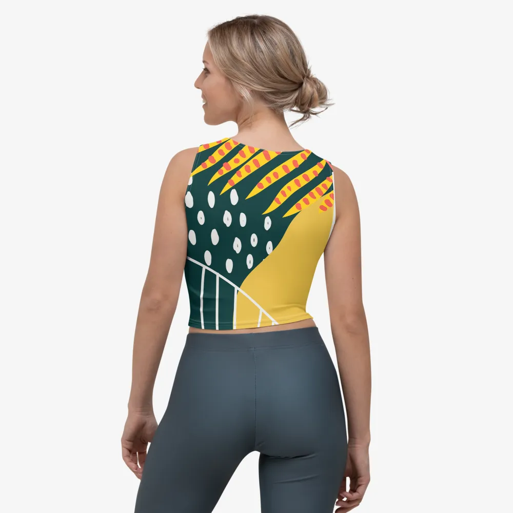 Floral Crop Top "Tropics" Olive/ Green