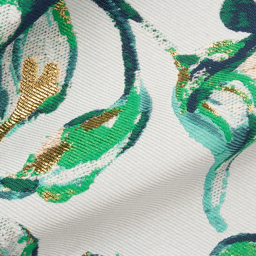 Green/Blue Floral Patterned Brocade