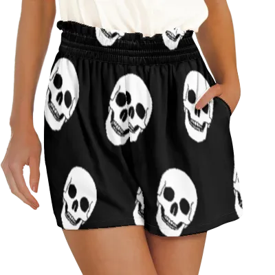 High-waisted loose-fitting shorts