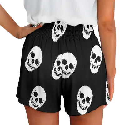 High-waisted loose-fitting shorts