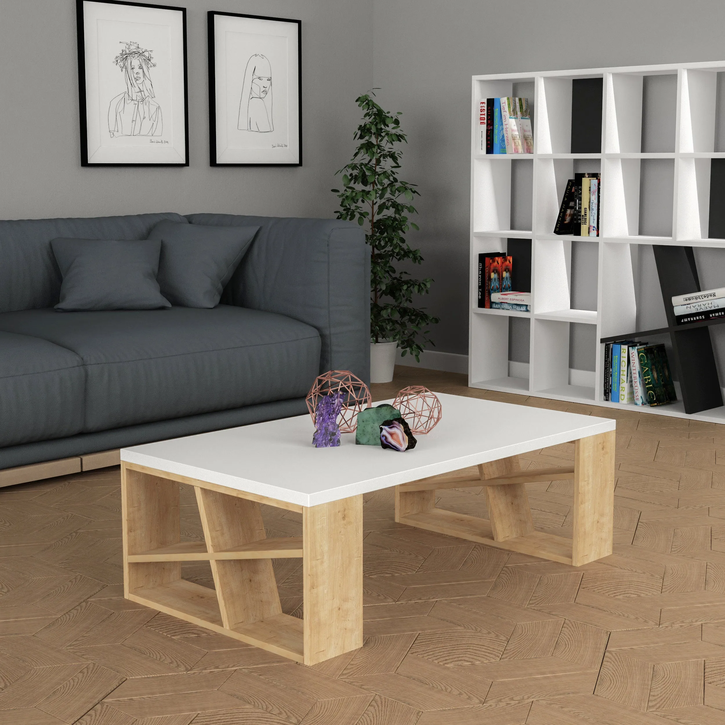 Honey Modern Coffee Table Multipurpose H 40cm