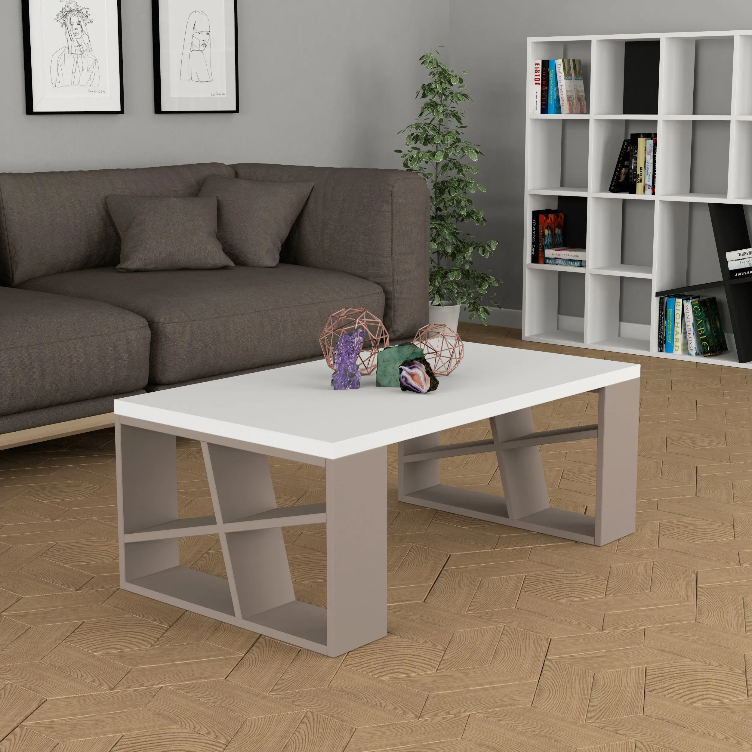 Honey Modern Coffee Table Multipurpose H 40cm