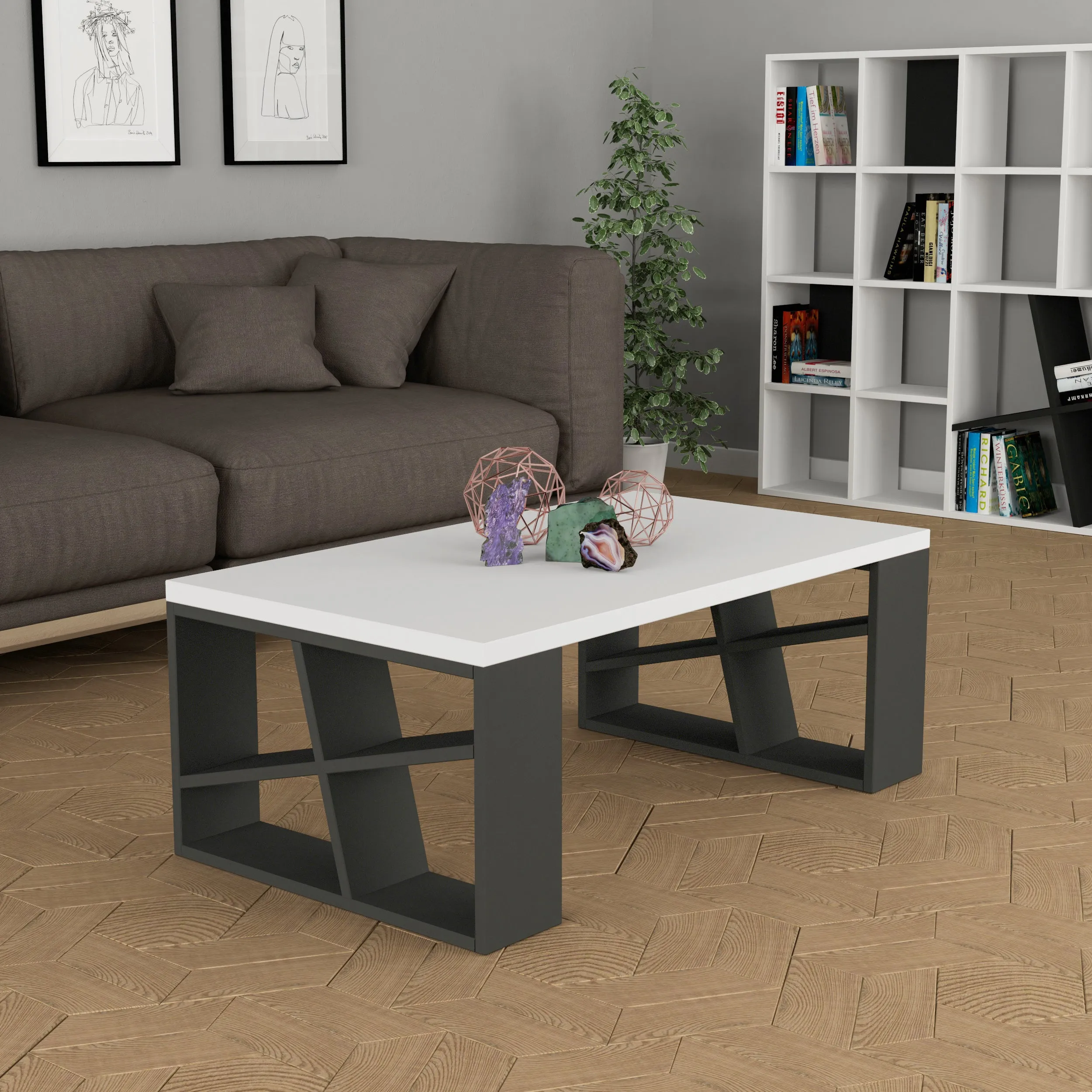 Honey Modern Coffee Table Multipurpose H 40cm
