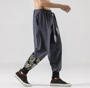 Japanese Harem Pants Sea Dragon Patterns