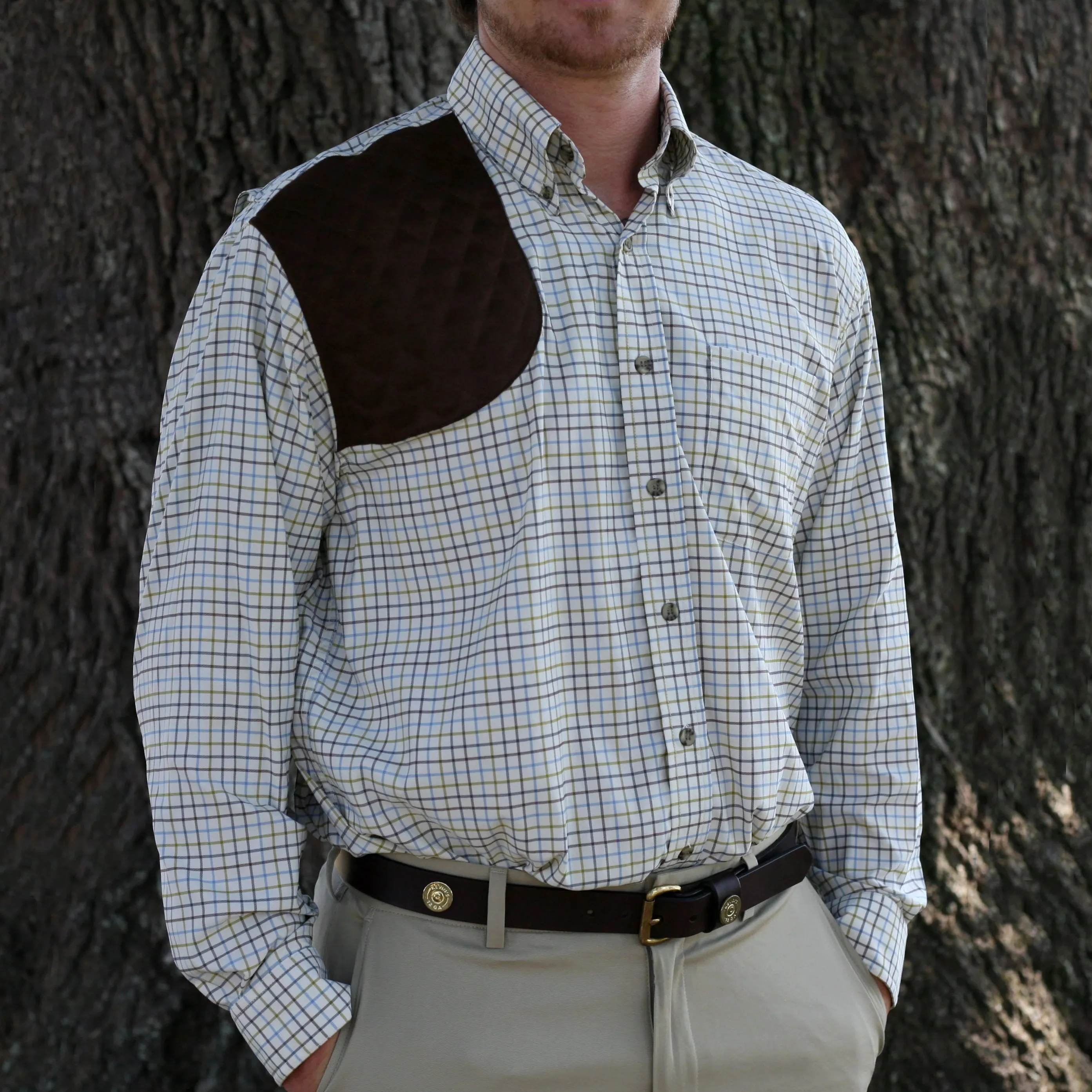 Kevin's Moss Green Performance Tattersall Long Sleeve Right Hand Shooting Shirt