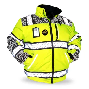 KwikSafety UNIVERSE Safety Bomber Jacket (LIMITED EDITION DESIGN) Class 3 ANSI Tested OSHA Compliant Hi Vis Reflective PPE  - Model No.: KS5522