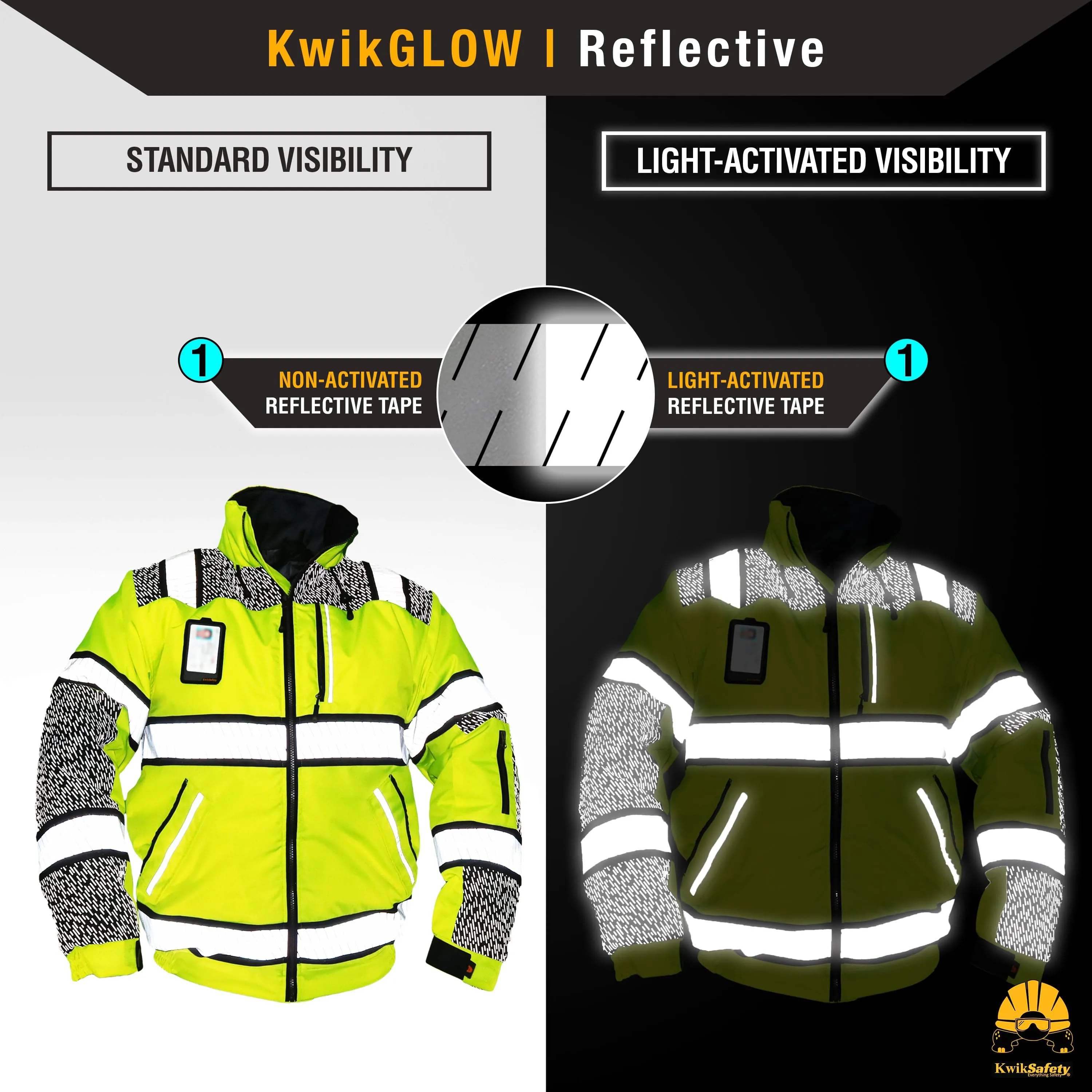 KwikSafety UNIVERSE Safety Bomber Jacket (LIMITED EDITION DESIGN) Class 3 ANSI Tested OSHA Compliant Hi Vis Reflective PPE  - Model No.: KS5522