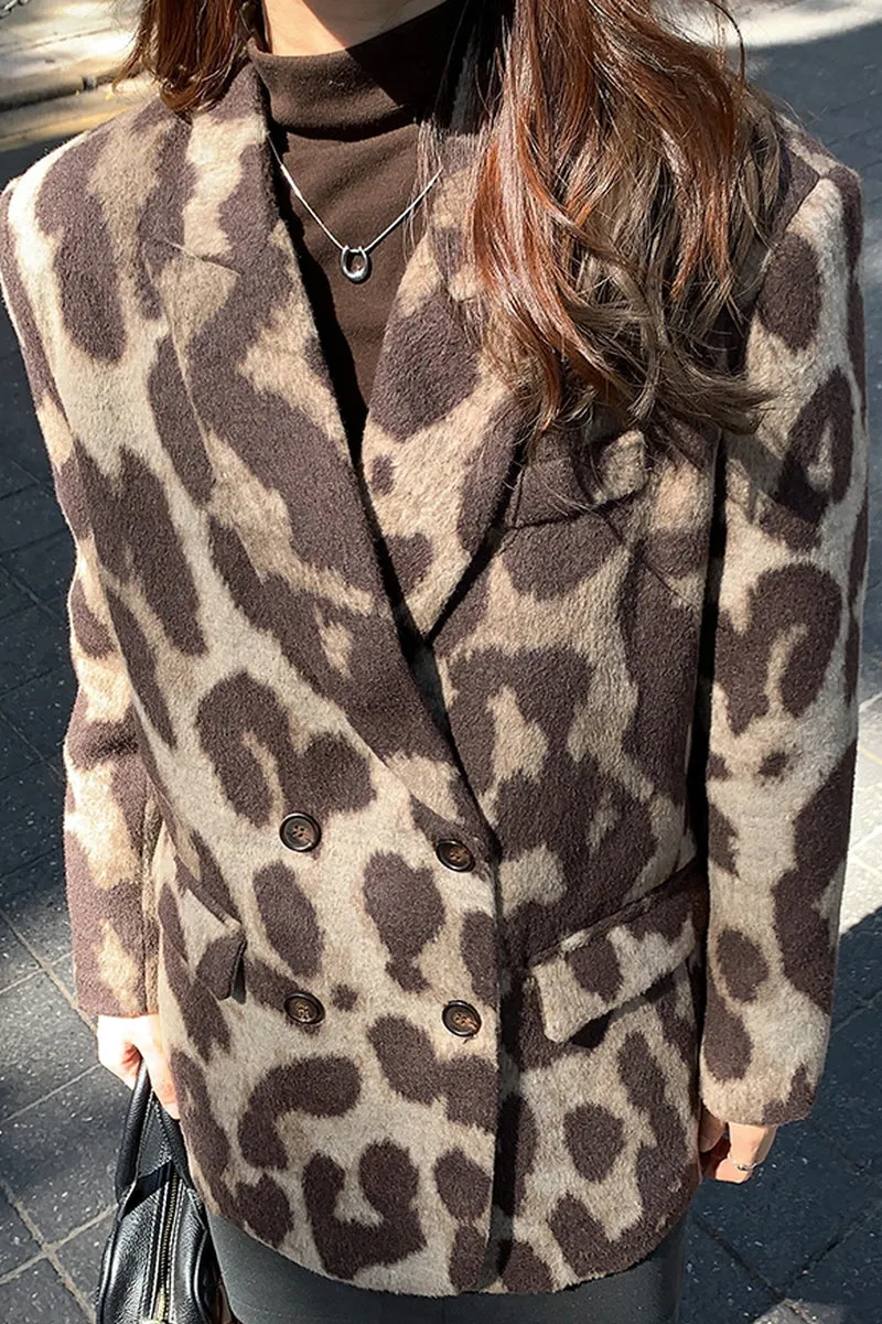 Leopard Print Blazer & Loose Fit with High-End Style
