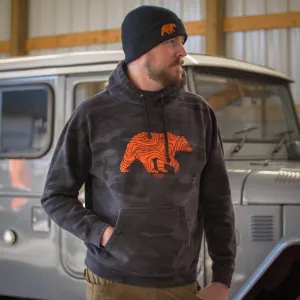 Lifestyle Overland Black Camo Topo Bear Hoodie