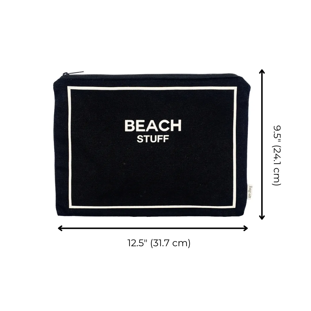 Monogram Beach Pouch for Bathing Suits and Sunscreen, Black