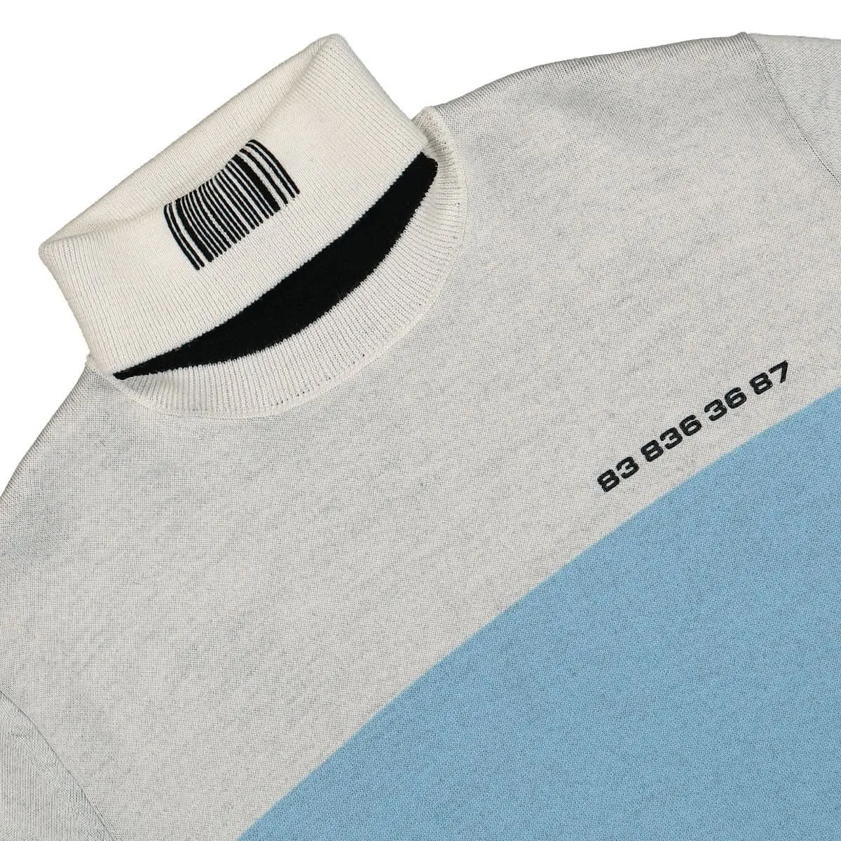 Numbered Color Block Turtleneck