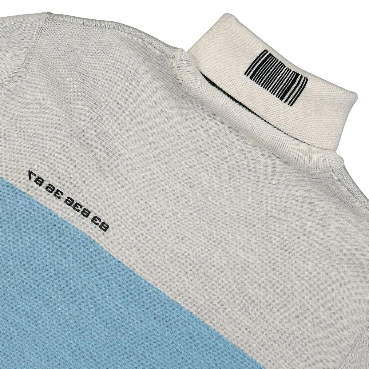 Numbered Color Block Turtleneck