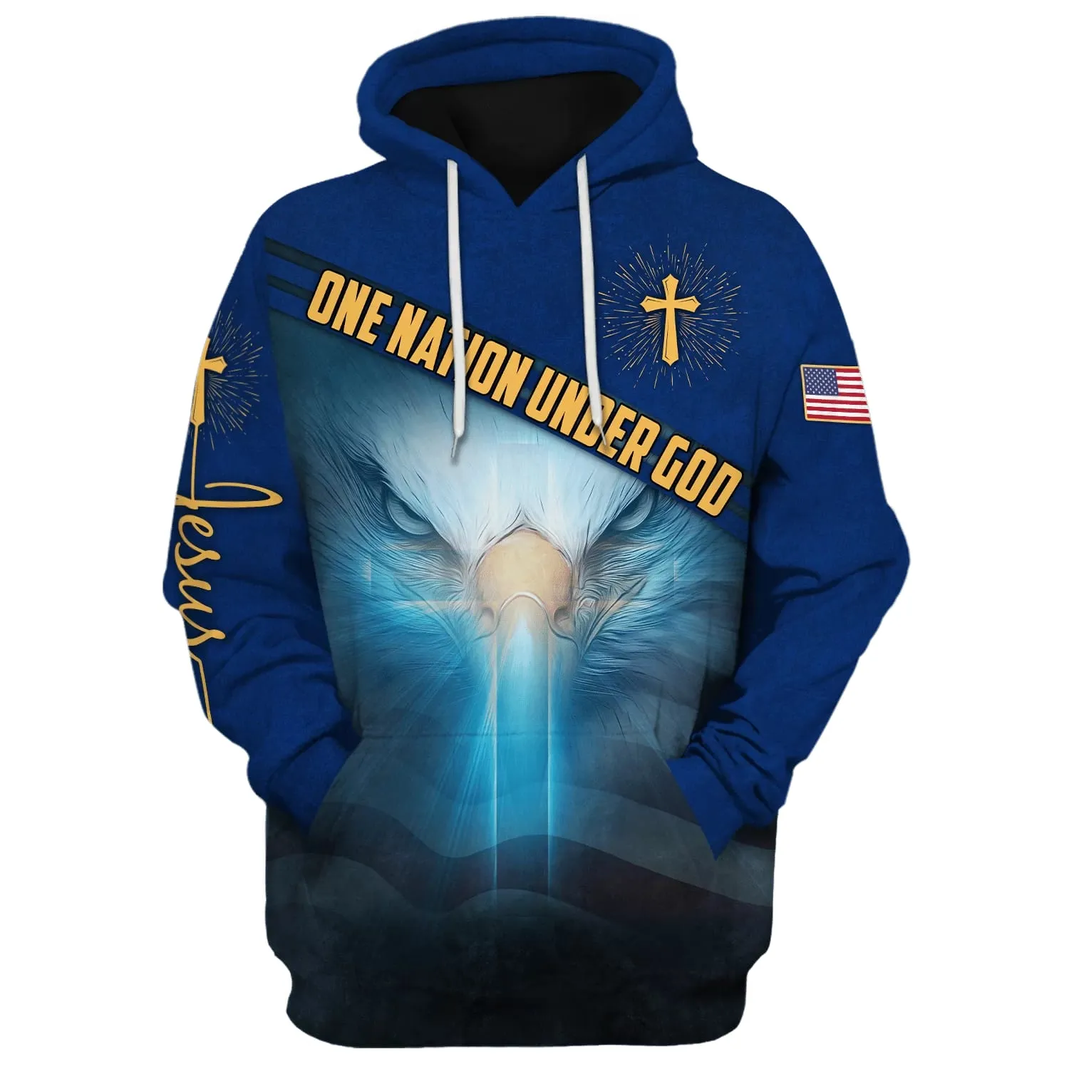One Nation Under God American Eagle Hoodies Men & Women Christian Hoodie 3D Printed Hoodie
