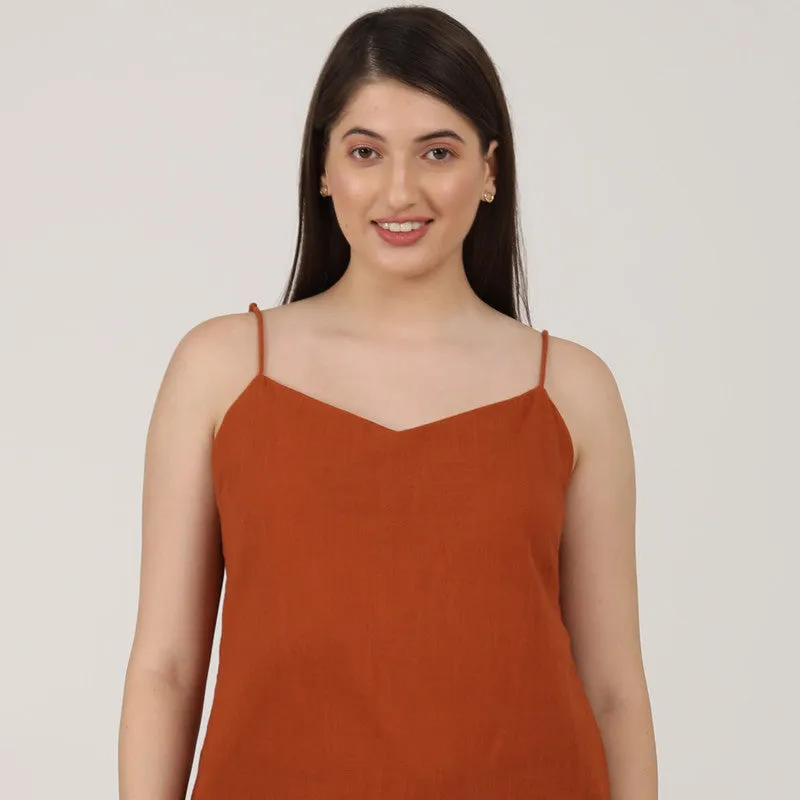 Organic Cotton Slip Top for Women | Rust
