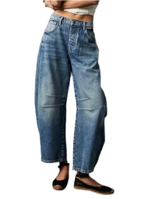 Oversized blue baggy jeans