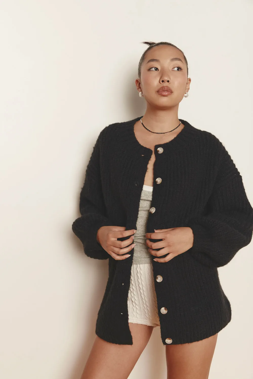 Penelope Knit Cardigan Black