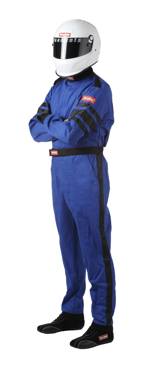 RaceQuip One Piece Single Layer Fire Suit - Blue - Large - 110025