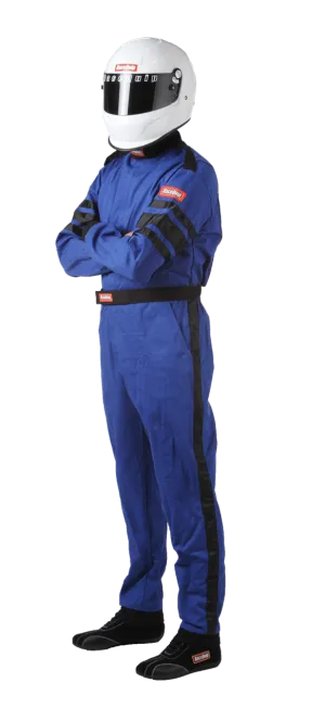 RaceQuip One Piece Single Layer Fire Suit - Blue - Large - 110025