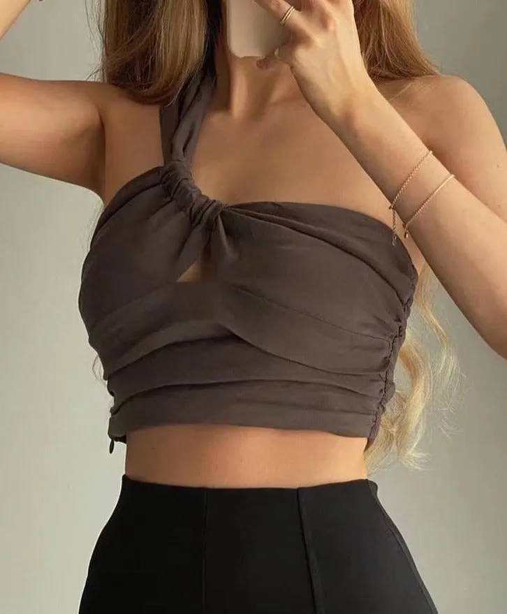 sealbeer A&A Asymmetry One Shoulder Crop Top