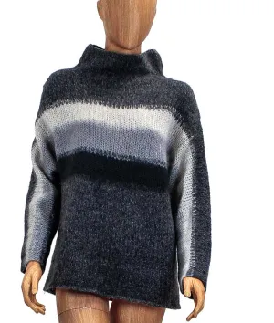 Stripe Knit Turtleneck Sweater