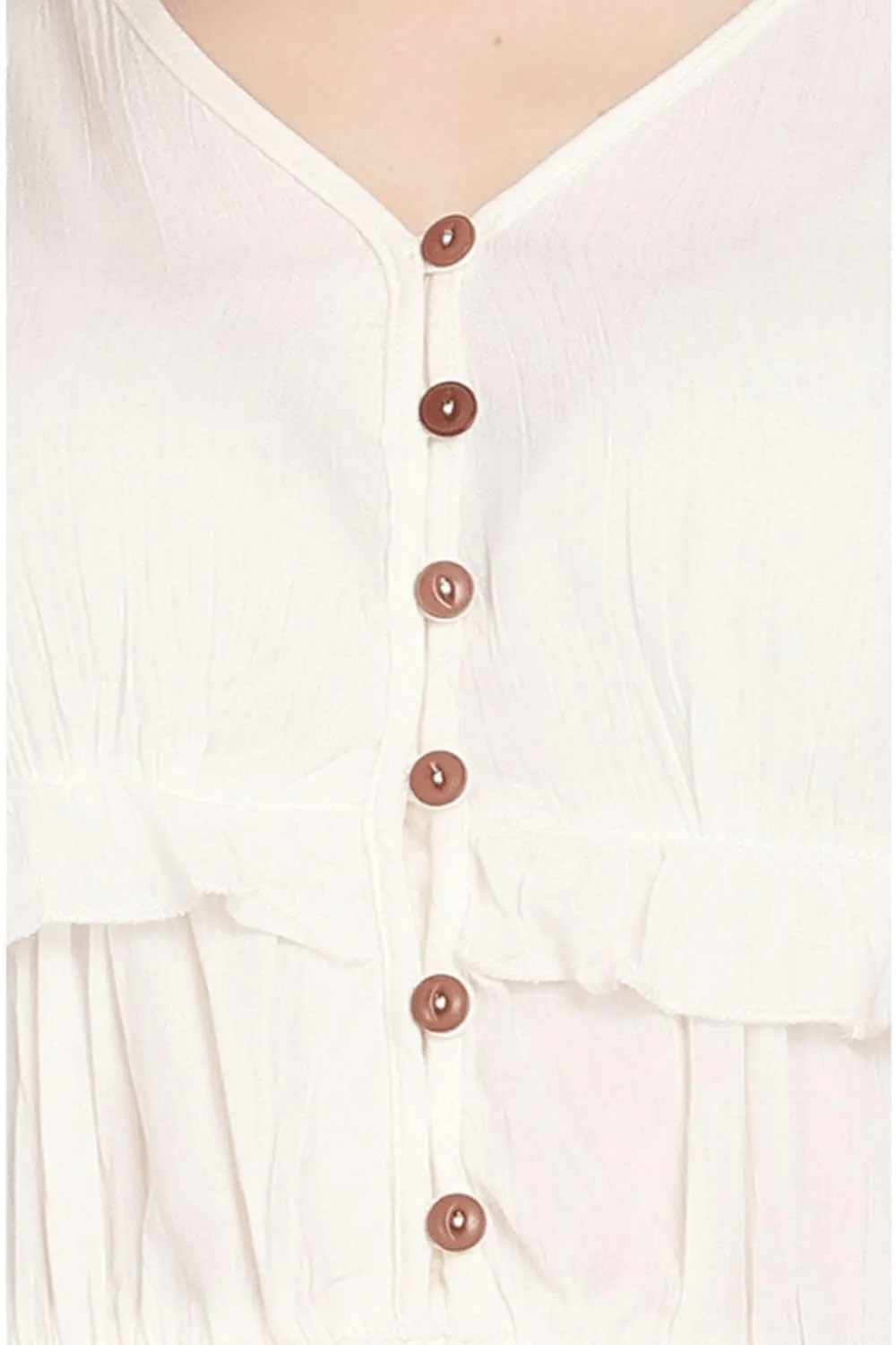 Timeless White Top with Button Open