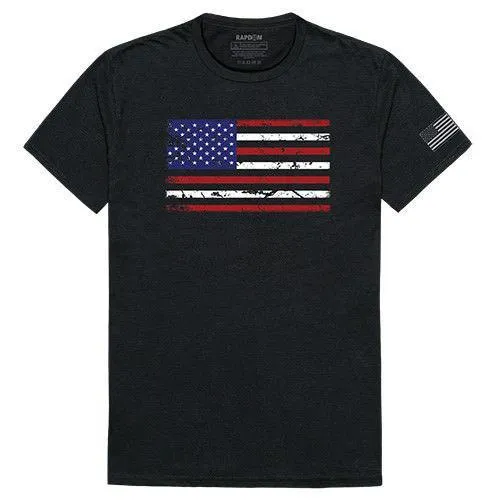USA Flag Patriotic United We Stand Thin Red Line Freedom Cotton T-Shirts