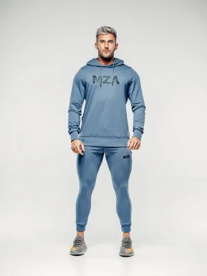 X TAPERED FIT HOODIE  - BLUE STEEL
